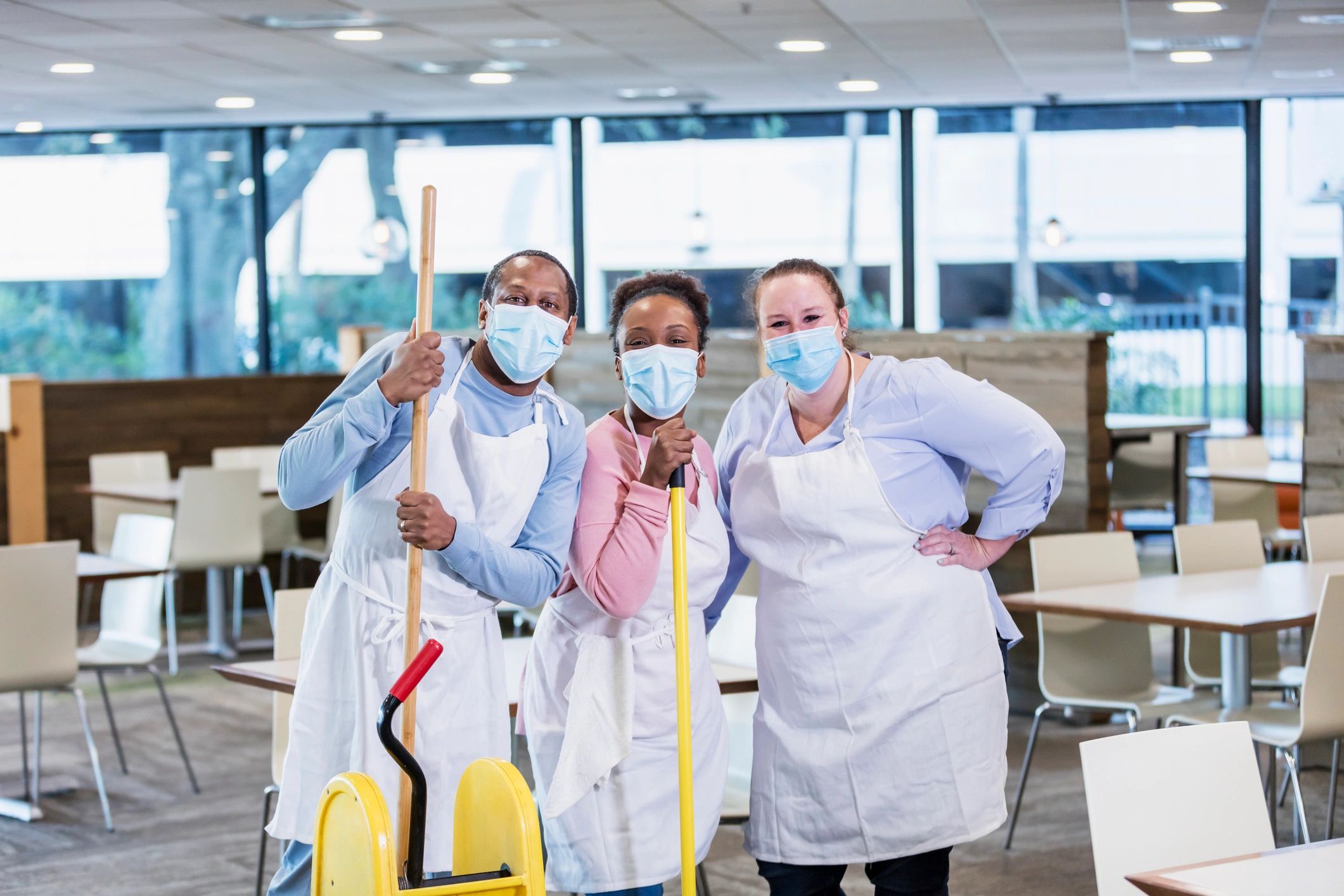 commercial cleaning team